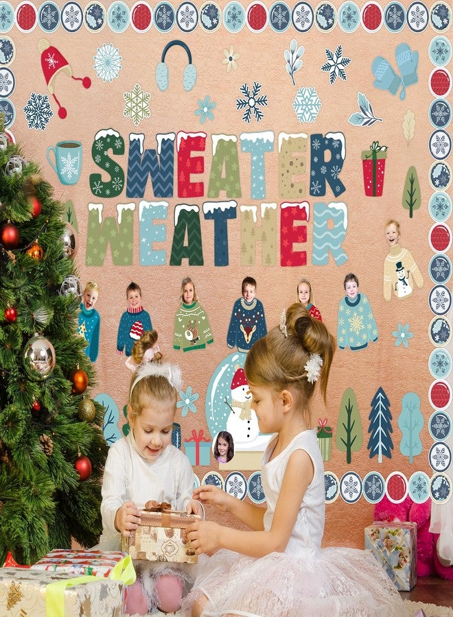 فانسي لاند مجموعة زينة لوحة إعلانات شتوية من فانسي لاند، تتضمن شجرة عيد الميلاد، ورجل الثلج، وكنزة عيد الميلاد، ومجموعة لوحة إعلانات للفصول الدراسية. - Image 5