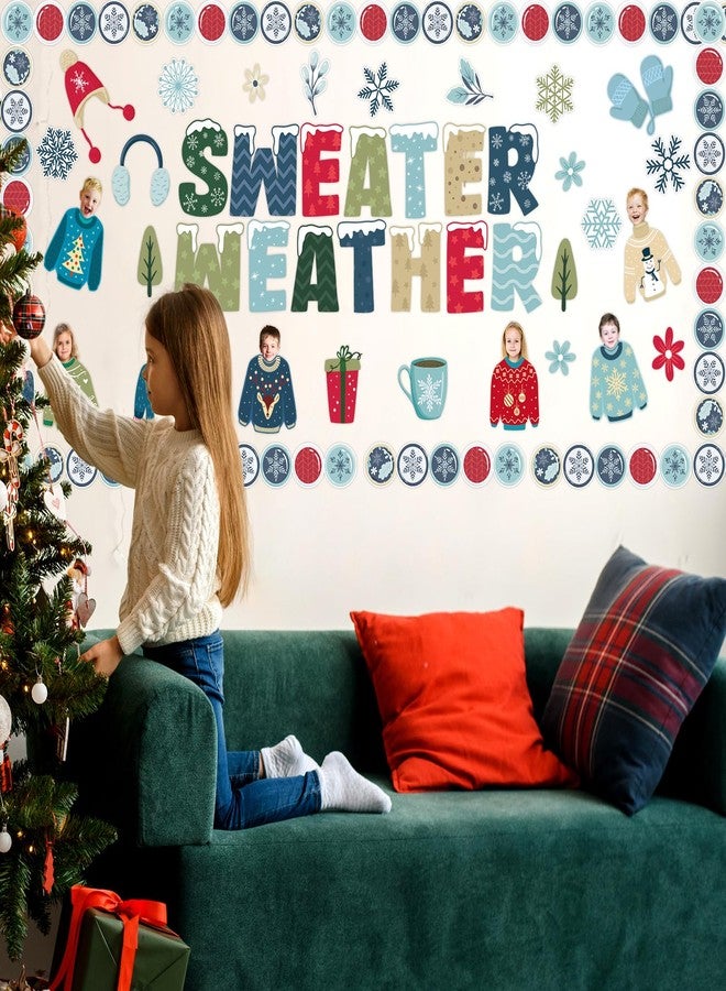 فانسي لاند مجموعة زينة لوحة إعلانات شتوية من فانسي لاند، تتضمن شجرة عيد الميلاد، ورجل الثلج، وكنزة عيد الميلاد، ومجموعة لوحة إعلانات للفصول الدراسية. - Image 4