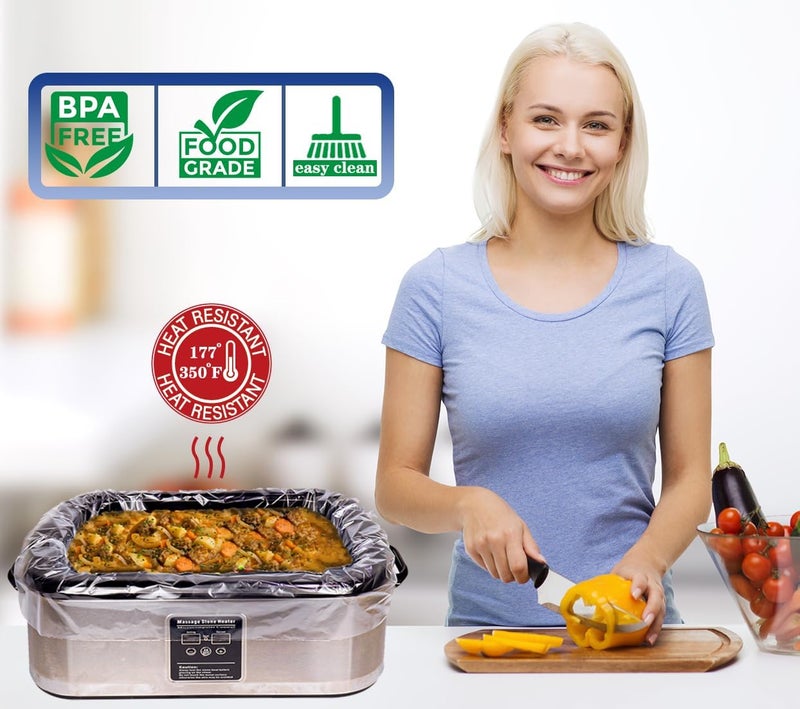 SONSIL بطانات مشاوي كهربائية 34x18 بوصة، عبوة 20 بطانة مشاوي قابلة للتصرف تناسب مشاوي سعة 16-22 لتر، أكياس طهي مقاومة للحرارة لتنظيف سهل - Image 4