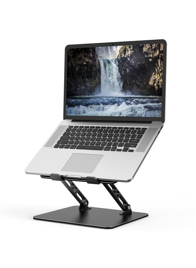 Gogoonike Adjustable Laptop Stand for Desk, Metal Foldable Laptop Riser Holder, Portable Desktop Book Stands, Ventilated Cooling Computer Notebook Stand Compatible with 10-15.6” Laptops - Image 1