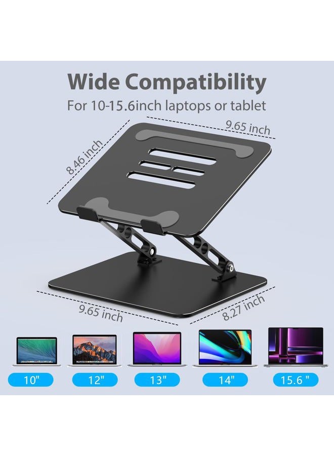 Gogoonike Adjustable Laptop Stand for Desk, Metal Foldable Laptop Riser Holder, Portable Desktop Book Stands, Ventilated Cooling Computer Notebook Stand Compatible with 10-15.6” Laptops - Image 5
