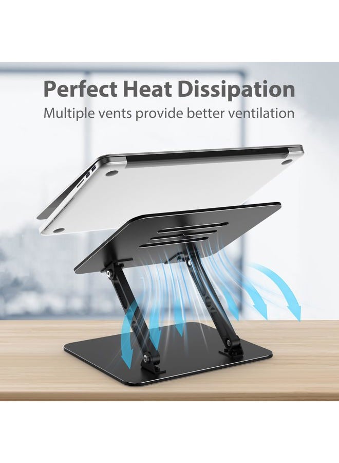 Gogoonike Adjustable Laptop Stand for Desk, Metal Foldable Laptop Riser Holder, Portable Desktop Book Stands, Ventilated Cooling Computer Notebook Stand Compatible with 10-15.6” Laptops - Image 4