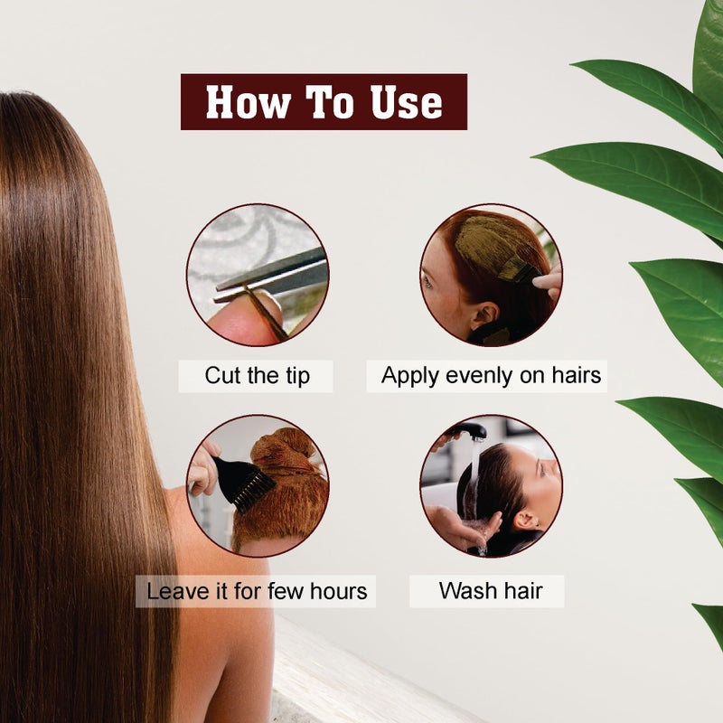 Kaveri 6 Pack Ready To Use Henna Paste Hair Dye Natural Dark Brown Red Henna Cone Tubes Color For Women Perfect For With Nilgiri Oil For Bridal Dulhan Wedding Occasion - Pack Of 6 - Image 3