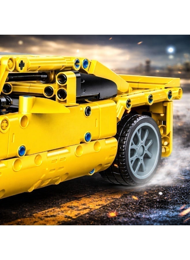 Qman Mighty Supercar Building Blocks Set-501 Pcs - 2.4GHz Remote Control - LED Lights - Powerful Motor - Rechargeable Battery - Image 5