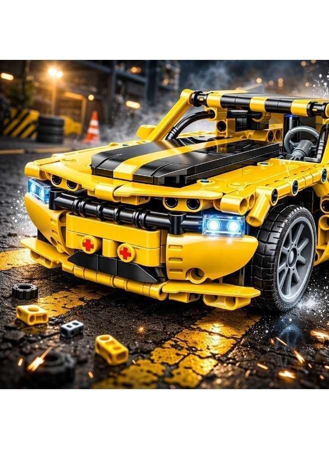Qman Mighty Supercar Building Blocks Set-501 Pcs - 2.4GHz Remote Control - LED Lights - Powerful Motor - Rechargeable Battery - Image 4