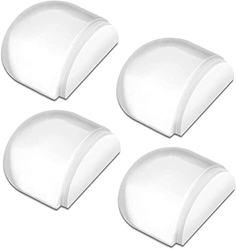 HAUSPROFI Doorstop, Self-Adhesive Door Stopper for Wall Protection Door Buffer Floor Stop for The Home and Office Wall Protector - Clear 4pcs，L:1.66,W:1.57,H:0.9(inch) - Image 1