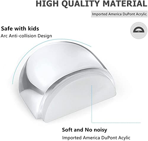 HAUSPROFI Doorstop, Self-Adhesive Door Stopper for Wall Protection Door Buffer Floor Stop for The Home and Office Wall Protector - Clear 4pcs，L:1.66,W:1.57,H:0.9(inch) - Image 3
