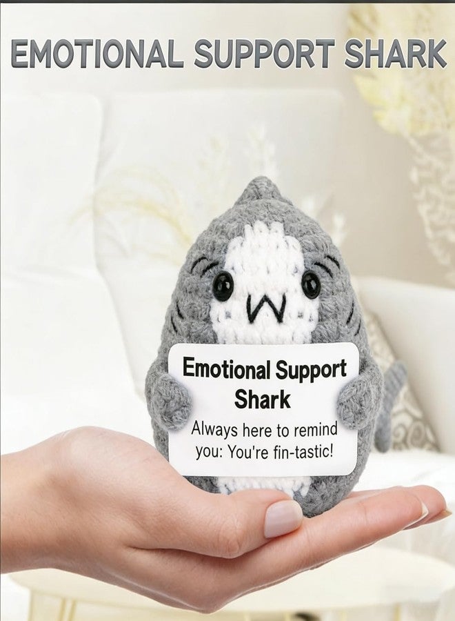 BharatBazaar Crochet Toys, Positive Shark, Mini Knitted Shark, Emotional Support, Motivational Gift, Party Decoration (Gray) - Image 3