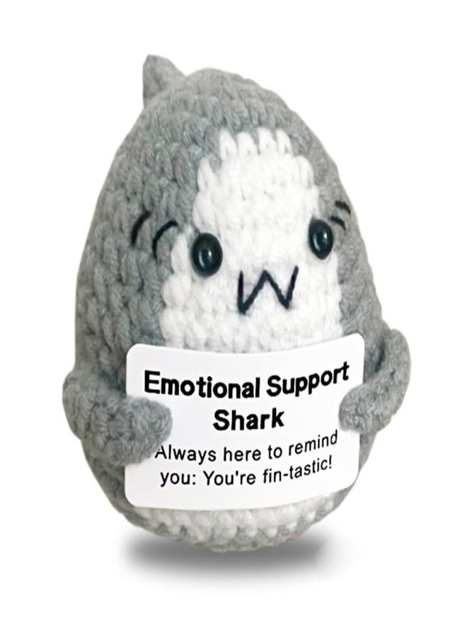 BharatBazaar Crochet Toys, Positive Shark, Mini Knitted Shark, Emotional Support, Motivational Gift, Party Decoration (Gray) - Image 1