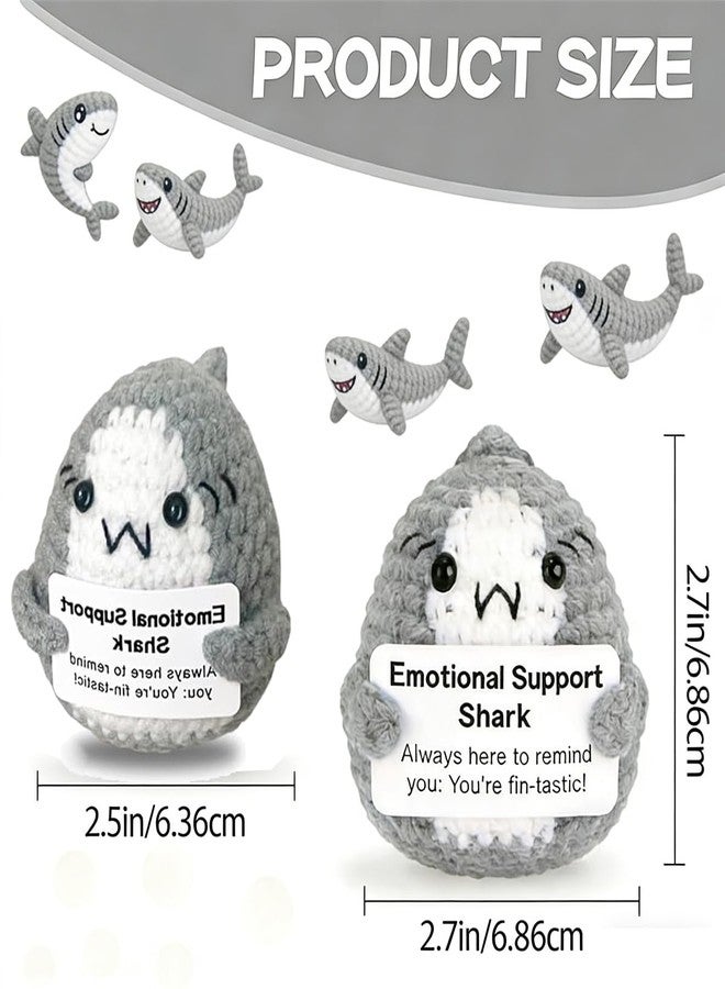 BharatBazaar Crochet Toys, Positive Shark, Mini Knitted Shark, Emotional Support, Motivational Gift, Party Decoration (Gray) - Image 2