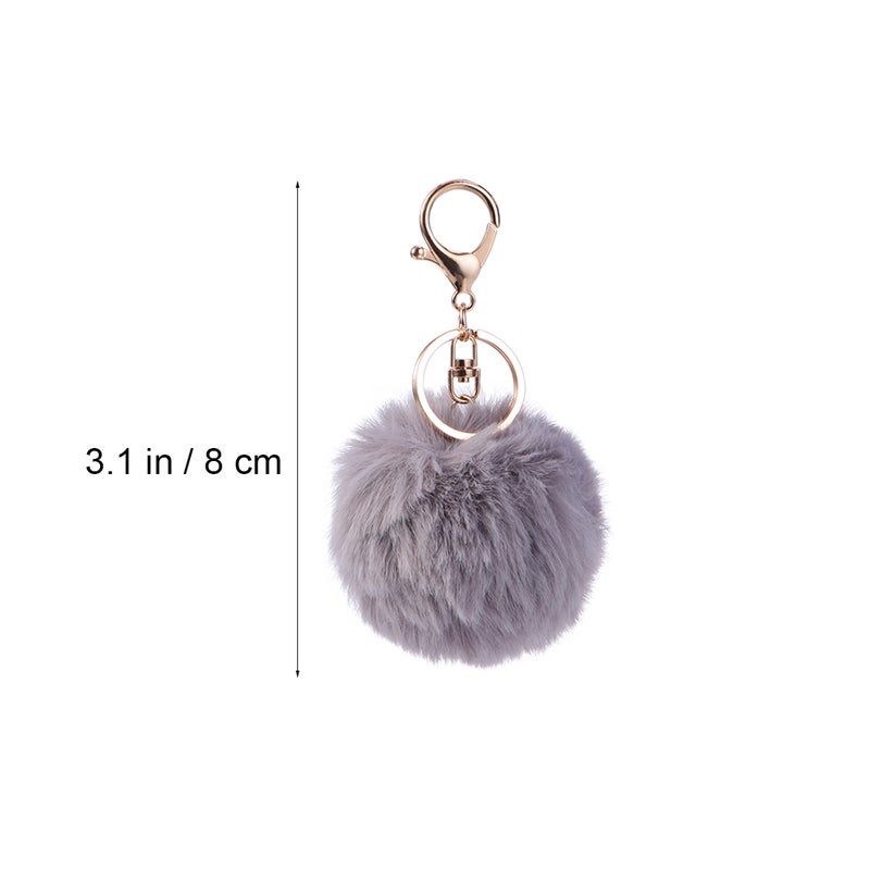 2 pcs 8cm Imitation Lovelty Charm Key Chain Pendant for Car Key Purse Bag Decor (Dark Grey) - Image 3