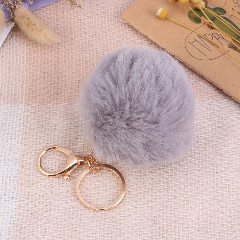 2 pcs 8cm Imitation Lovelty Charm Key Chain Pendant for Car Key Purse Bag Decor (Dark Grey) - Image 4