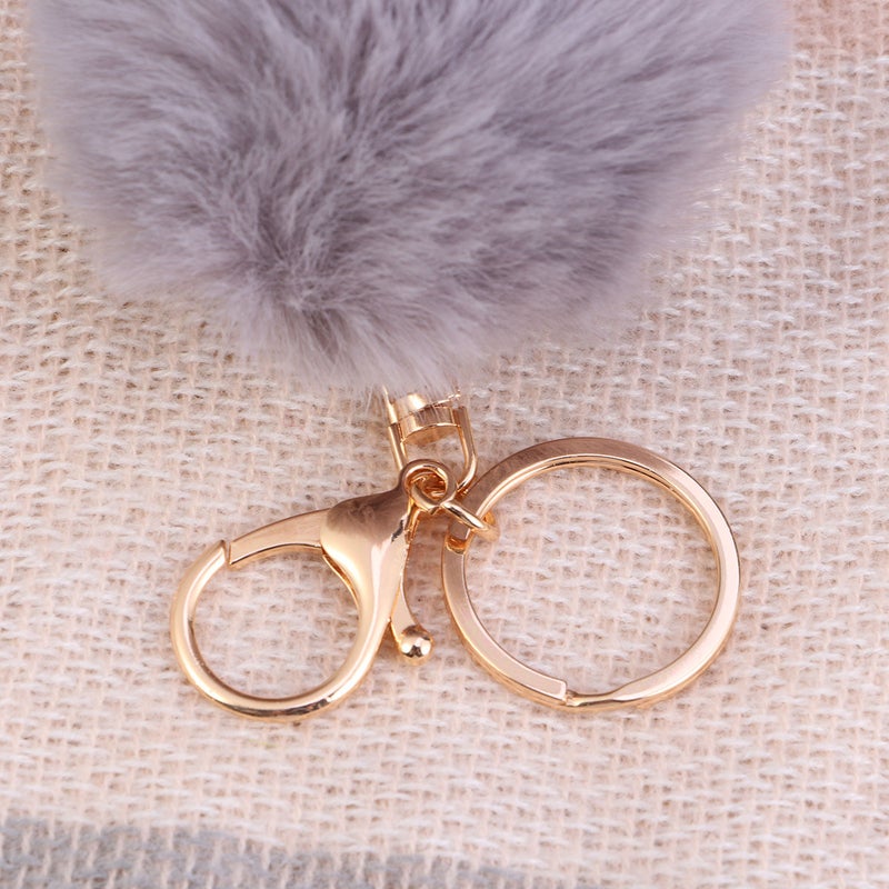 2 pcs 8cm Imitation Lovelty Charm Key Chain Pendant for Car Key Purse Bag Decor (Dark Grey) - Image 5