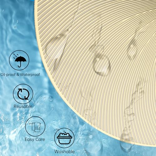 AdasBridal Gold Round Placemats Set of 6, 15 Inch Vinyl Place Mats Waterproof Heat Resistant Non Slip Washable Table Mats for Dinner Party Table Decoration - Image 5