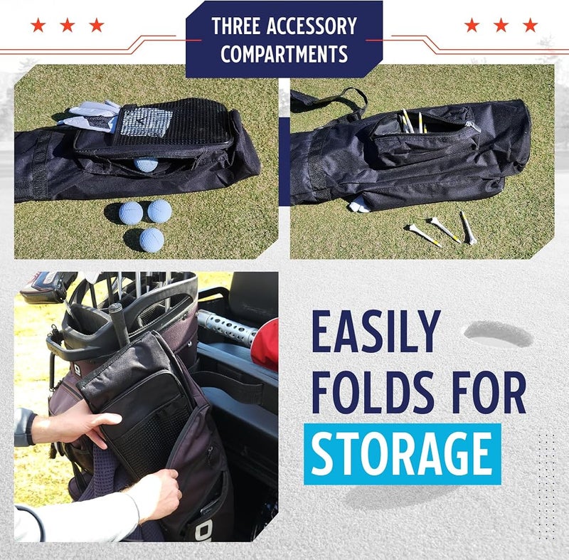 Murray Sporting Goods Golf Sunday Bag Black Lightweight Travel Carry Sunday Golf Bag with Cushioned Shoulder Strap for Driving Range Practice Easy Transport - for Beginners, Youth, Adult or Seniors - Image 2