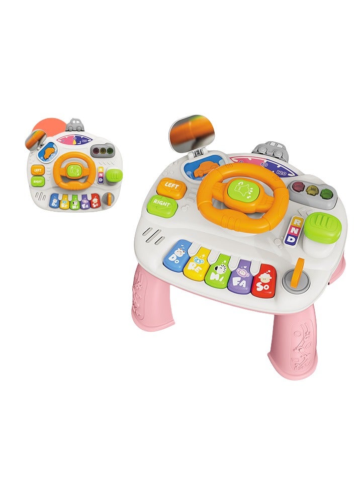 Baby Toys for 6-12 Months, Montessori Toys Baby Activity Table, Steering Wheel Toy Sensory Toy for Toddlers 1-3, Early Education Activity Center Birthday Gifts for Kids - Image 1