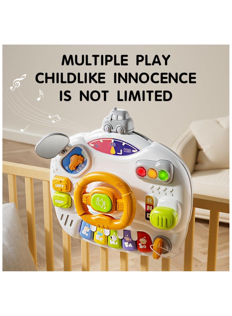Baby Toys for 6-12 Months, Montessori Toys Baby Activity Table, Steering Wheel Toy Sensory Toy for Toddlers 1-3, Early Education Activity Center Birthday Gifts for Kids - Image 5