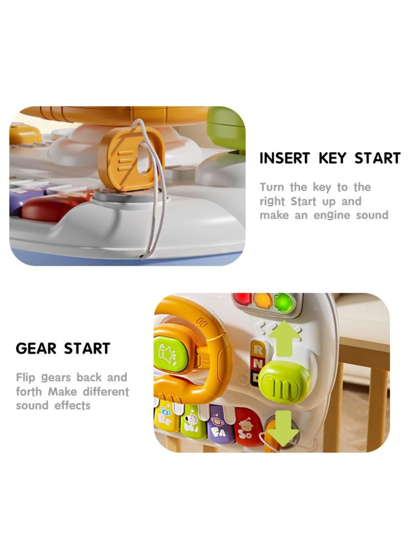 Baby Toys for 6-12 Months, Montessori Toys Baby Activity Table, Steering Wheel Toy Sensory Toy for Toddlers 1-3, Early Education Activity Center Birthday Gifts for Kids - Image 2