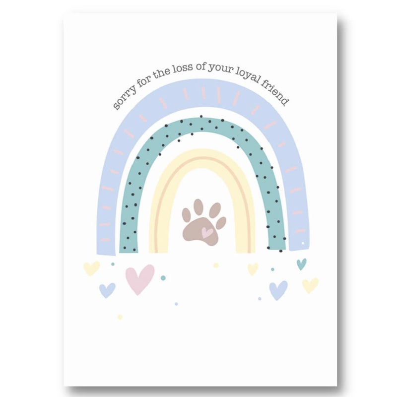 25 Pet Sympathy Cards Rainbow Bridge Design 26 White Envelopes FSC Mix