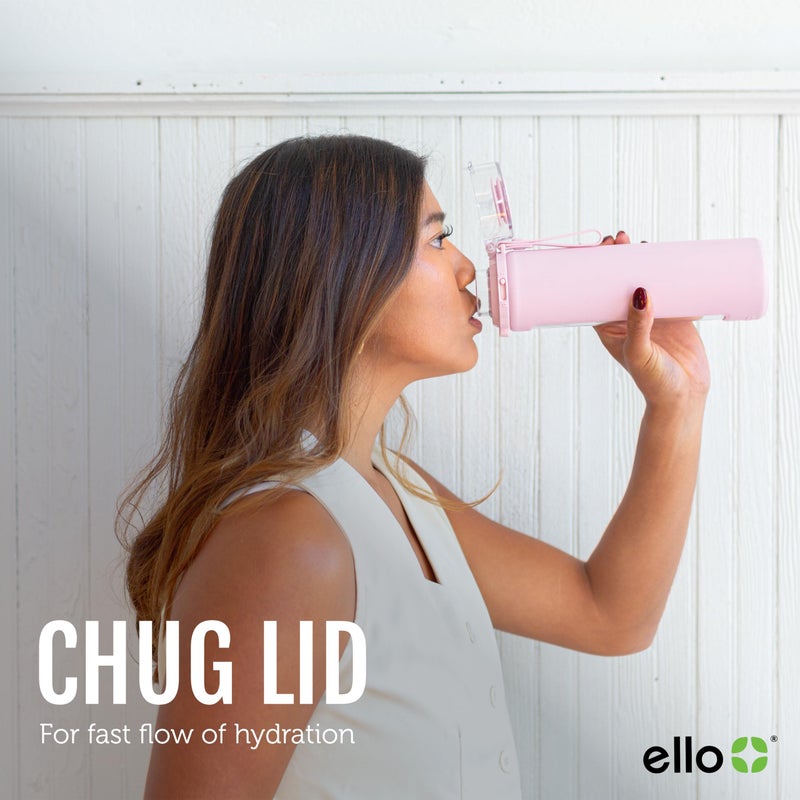 Ello Syndicate 20oz Reusable Glass Water Bottle with One-Touch Leak Proof Flip Lid, Protective Non-Slip Silicone Sleeve, Carry Loop for Coffee, Tea and Water, BPA-free, Dishwasher Safe, Sand - Image 4