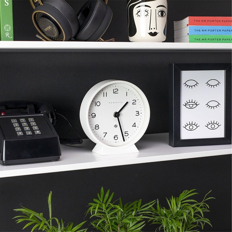 NEWGATE ® M Mantel Echo Desk Clock | Modern Round Design | White | Easy to Read Numbers | Contemporary Style for Desk, Table, Shelf or Bedside - Image 3