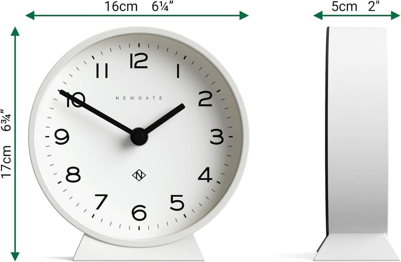 NEWGATE ® M Mantel Echo Desk Clock | Modern Round Design | White | Easy to Read Numbers | Contemporary Style for Desk, Table, Shelf or Bedside - Image 4