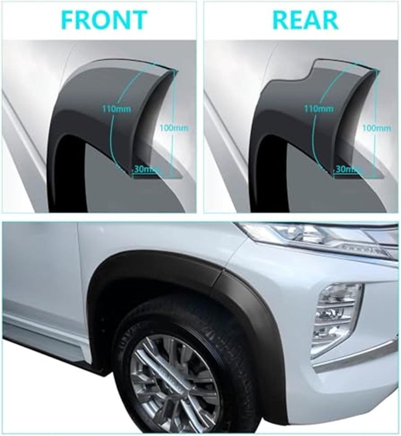 Wivplex Matte Black Mudguards for Mitsubishi Pajero Sport - Image 4