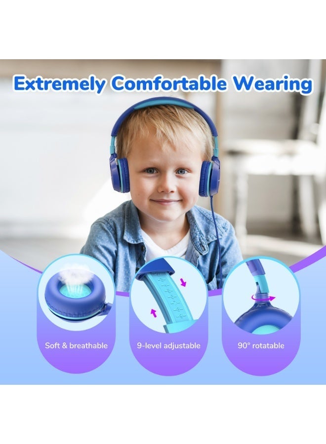 إيرفن سماعات EarFun S1 للأطفال، سماعات سلكية قابلة للطي، محدد مستوى صوت 85 ديسيبل، صوت ستيريو، عصابة رأس قابلة للتعديل، تصميم خفيف ومحمول فوق الأذن، مناسبة للمدرسة والسفر والأولاد والبنات والكمبيوتر - Image 4