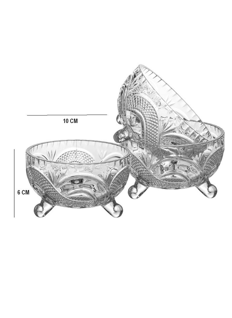Dania - A set of 6 multi-use glass bowls with legs for nuts and sweets - Image 1