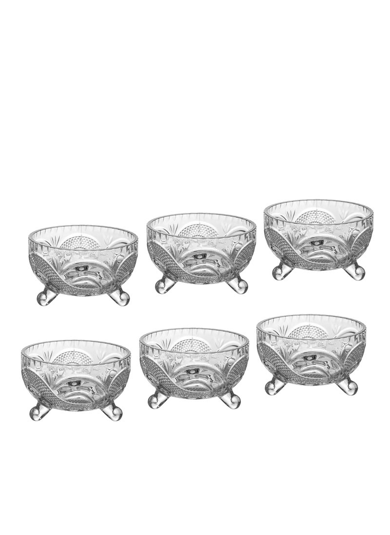 Dania - A set of 6 multi-use glass bowls with legs for nuts and sweets - Image 1