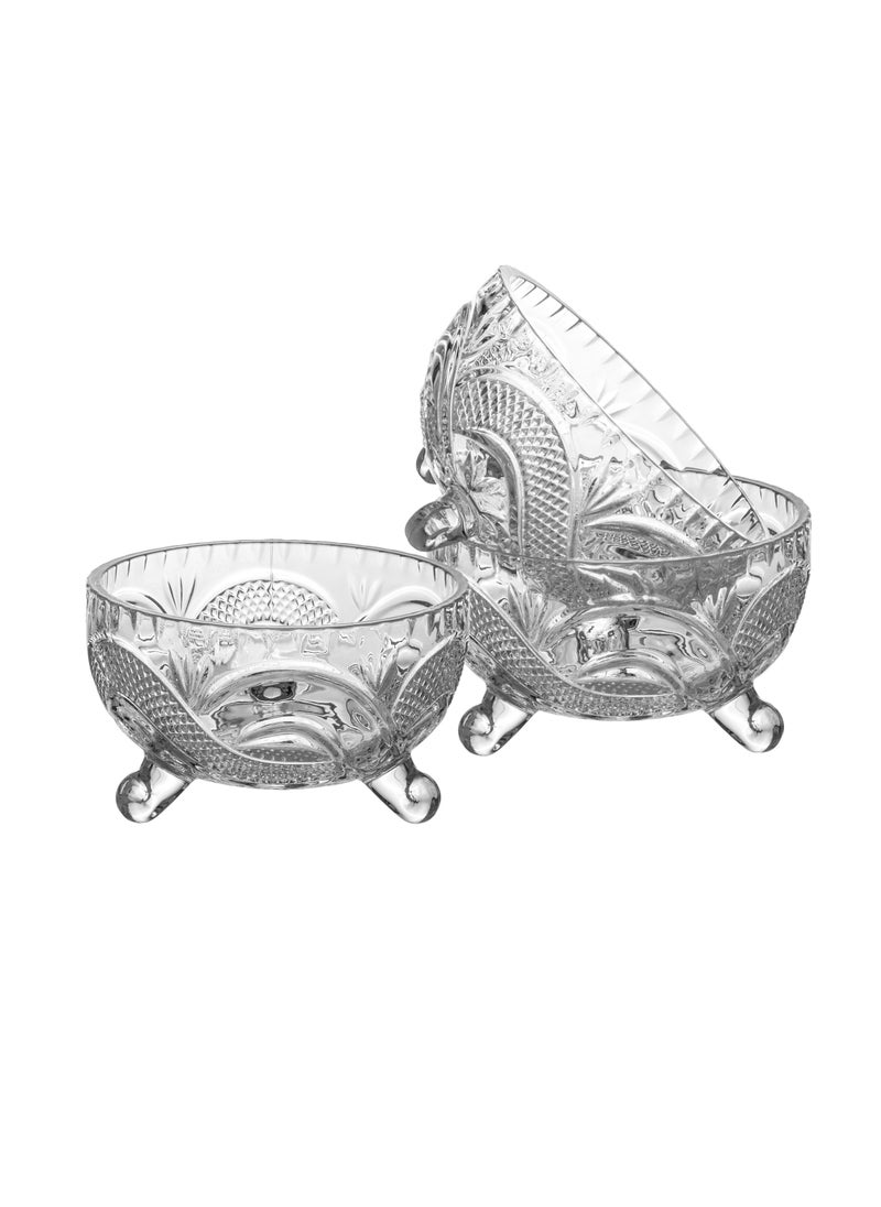 Dania - A set of 6 multi-use glass bowls with legs for nuts and sweets - Image 1