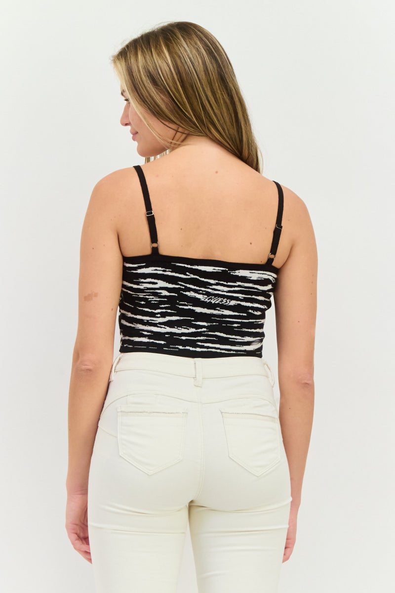 GUESS توب نسائي بدون أكمام بياقة مربعة من غس أورجينالز، متعدد الألوان - Image 3