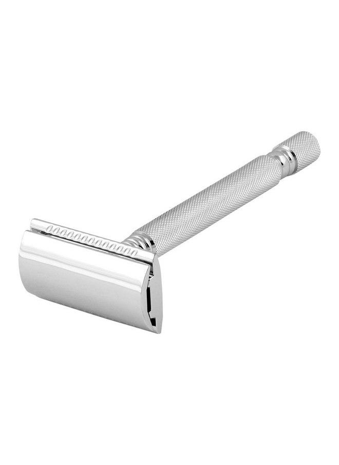 PEARL Shaving Double Edge Safety Razor (Ss01 Ccchrome) Made With Brass Metal Classic & Traditional Safety Razor ; 10 Platinum Coated Razor Blade Refills ; Valentine'S Day Gift Option  - Image 5