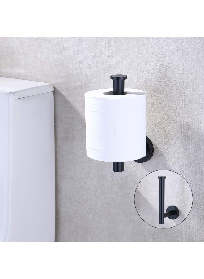 TASTOS Matte Black Toilet Paper Holder SUS304 Stainless Steel Modern Round Tissue Roll Holders Wall Mount Toilet Paper Roll Dispenser Bathroom 5 inch TP Holder for Kitchen Washroom - Image 3