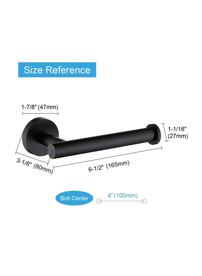 TASTOS Matte Black Toilet Paper Holder SUS304 Stainless Steel Modern Round Tissue Roll Holders Wall Mount Toilet Paper Roll Dispenser Bathroom 5 inch TP Holder for Kitchen Washroom - Image 4