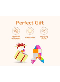 كوبليلو مكعب الألغاز السحري Cubelelo Rainbow Snake (24 إسفينًا) | لعبة ممتعة لإنشاء أشكال ملتوية للأطفال والأولاد والبنات والكبار | لعبة تخفيف التوتر والتحدي الذهني متعددة الألوان | للأعمار من 3 سنوات فما فوق  - Image 3