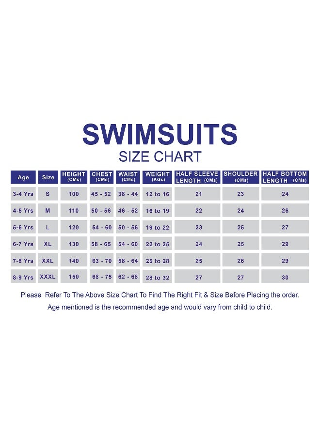 LITTLE SURPRISE BOX - White & Blue Stripes Kids Swimsuit with attached Swim Floats with matching tie up cap in UPF 50+ - Image 1