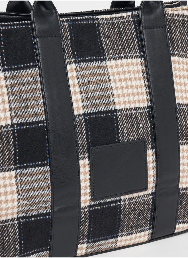 Styli - Checked Design Handbag - Image 1