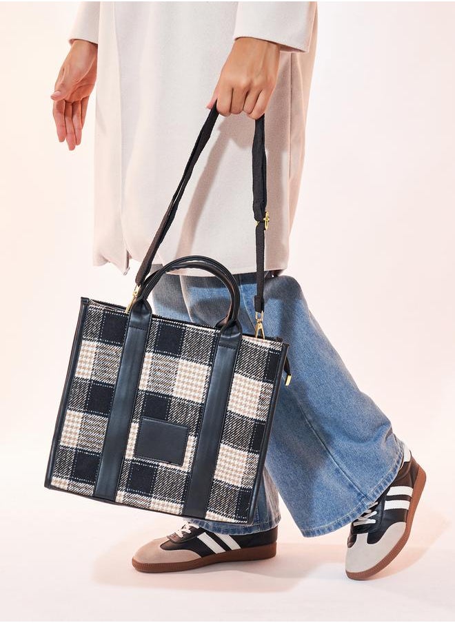 Styli - Checked Design Handbag - Image 1