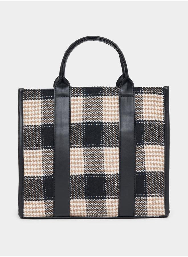 Styli - Checked Design Handbag - Image 1