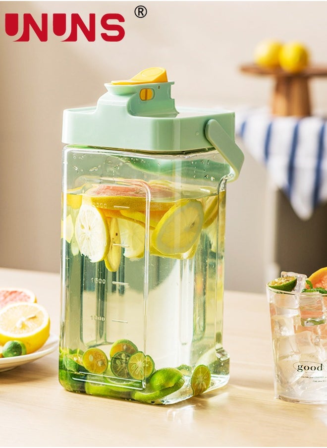 UNUNS - Plastic Drink Dispenser With Spigots,3.5L Portable Sun Tea Pitcher,100% Leakproof Fridge Beverage Dispensers Jug,Wine Milk Lemonade Container for Party Picnic - Image 1