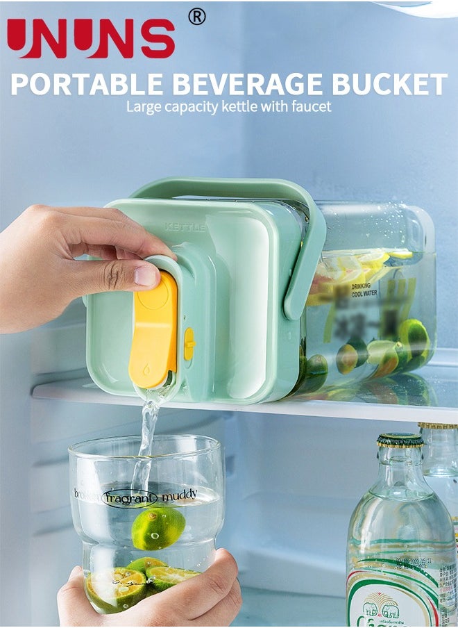 UNUNS - Plastic Drink Dispenser With Spigots,3.5L Portable Sun Tea Pitcher,100% Leakproof Fridge Beverage Dispensers Jug,Wine Milk Lemonade Container for Party Picnic - Image 1