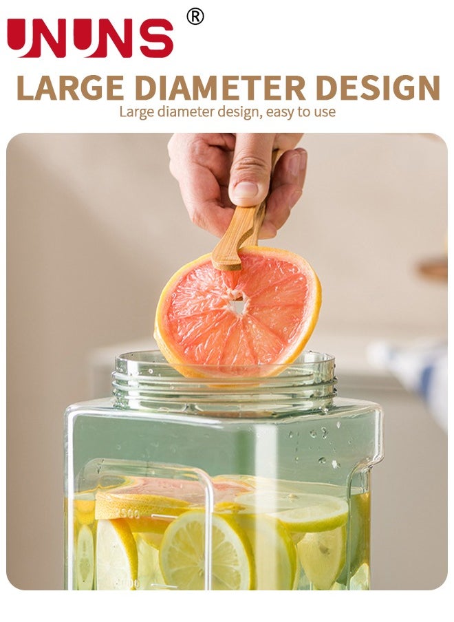 UNUNS - Plastic Drink Dispenser With Spigots,3.5L Portable Sun Tea Pitcher,100% Leakproof Fridge Beverage Dispensers Jug,Wine Milk Lemonade Container for Party Picnic - Image 1