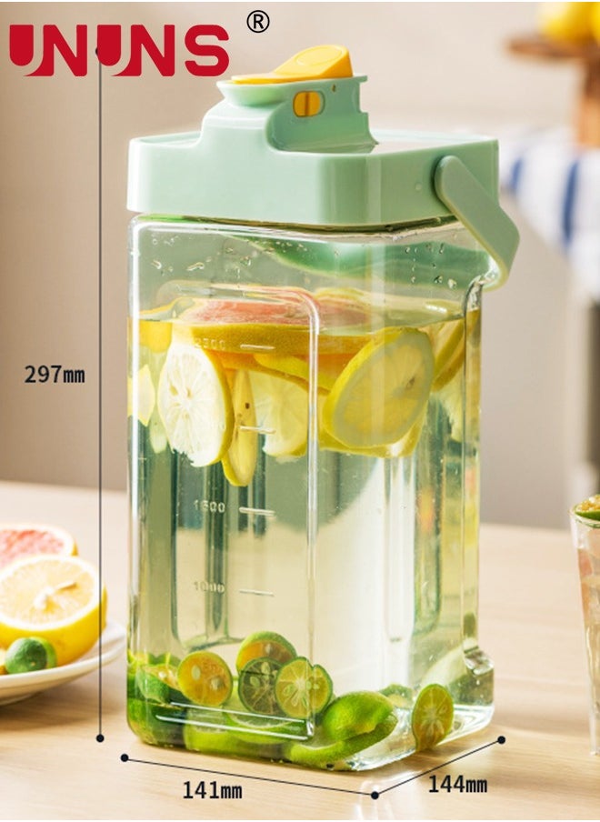 UNUNS - Plastic Drink Dispenser With Spigots,3.5L Portable Sun Tea Pitcher,100% Leakproof Fridge Beverage Dispensers Jug,Wine Milk Lemonade Container for Party Picnic - Image 1