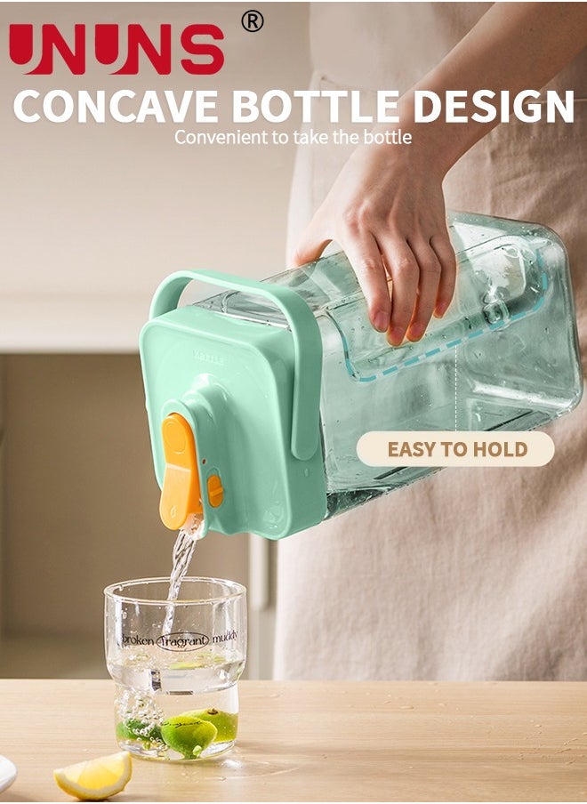 UNUNS - Plastic Drink Dispenser With Spigots,3.5L Portable Sun Tea Pitcher,100% Leakproof Fridge Beverage Dispensers Jug,Wine Milk Lemonade Container for Party Picnic - Image 1