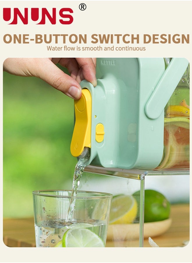 UNUNS - Plastic Drink Dispenser With Spigots,3.5L Portable Sun Tea Pitcher,100% Leakproof Fridge Beverage Dispensers Jug,Wine Milk Lemonade Container for Party Picnic - Image 1