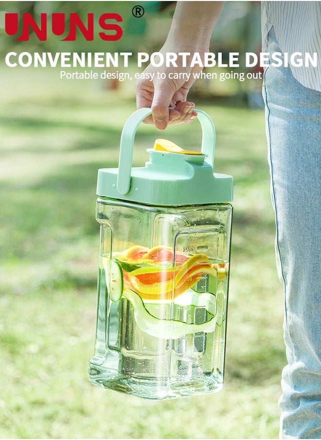 UNUNS - Plastic Drink Dispenser With Spigots,3.5L Portable Sun Tea Pitcher,100% Leakproof Fridge Beverage Dispensers Jug,Wine Milk Lemonade Container for Party Picnic - Image 1