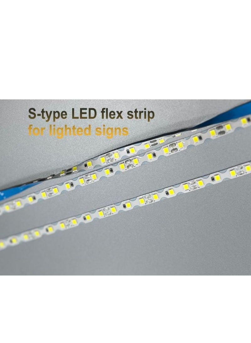 شريط مرن LED من نوع S، حبل LED قابل للفصل، للإشارات المضيئة، أنبوب سيليكون، لون أزرق، 6*9 مم، 5 أمتار، جهد 12 فولت تيار مستمر، شرائط سيليكون خارجية مقاومة للماء، تُستخدم في إضاءة النيون، اللافتات، لوحات الإعلانات، الشعارات، صناديق الإعلانات المضيئة، وحدات الإضاءة.  - Image 4