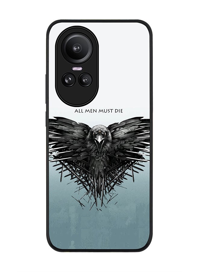 Stylizedd Rugged Black Edge case for Oppo Reno10 / Oppo Reno10 Pro, Custom Slim fit Flexible Anti Drop Thin Phone Case Cover - GOT All Men Must Die - Image 1