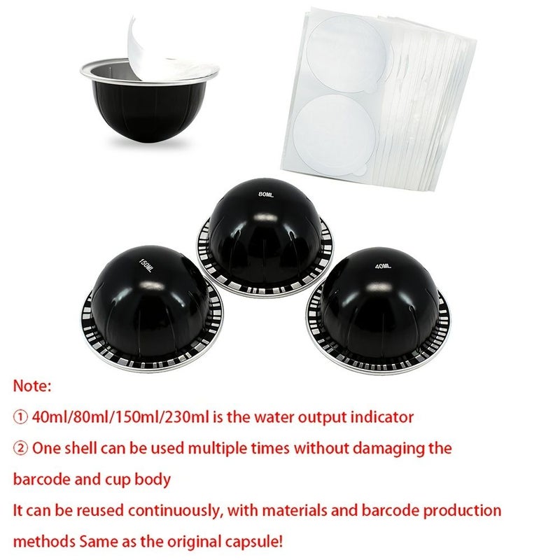 Reusable Aluminum Coffee Capsules Compatible for Nespresso Vertuo Refillable Pods with Sealing Foil Cost Effective No Waste Pressing Powder Spoon - Image 4